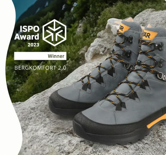 Der BERGKOMFORT Wanderstiefel 2.0 hat den ISPO Award 2023 gewonnen!