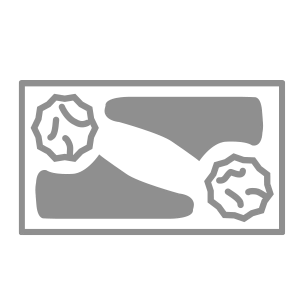 Illustration eines rechteckigen Designs mit zwei kreisförmigen Elementen