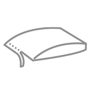 Grafische Darstellung eines modernen Sofakissens mit dekorativem Knopfdetail.